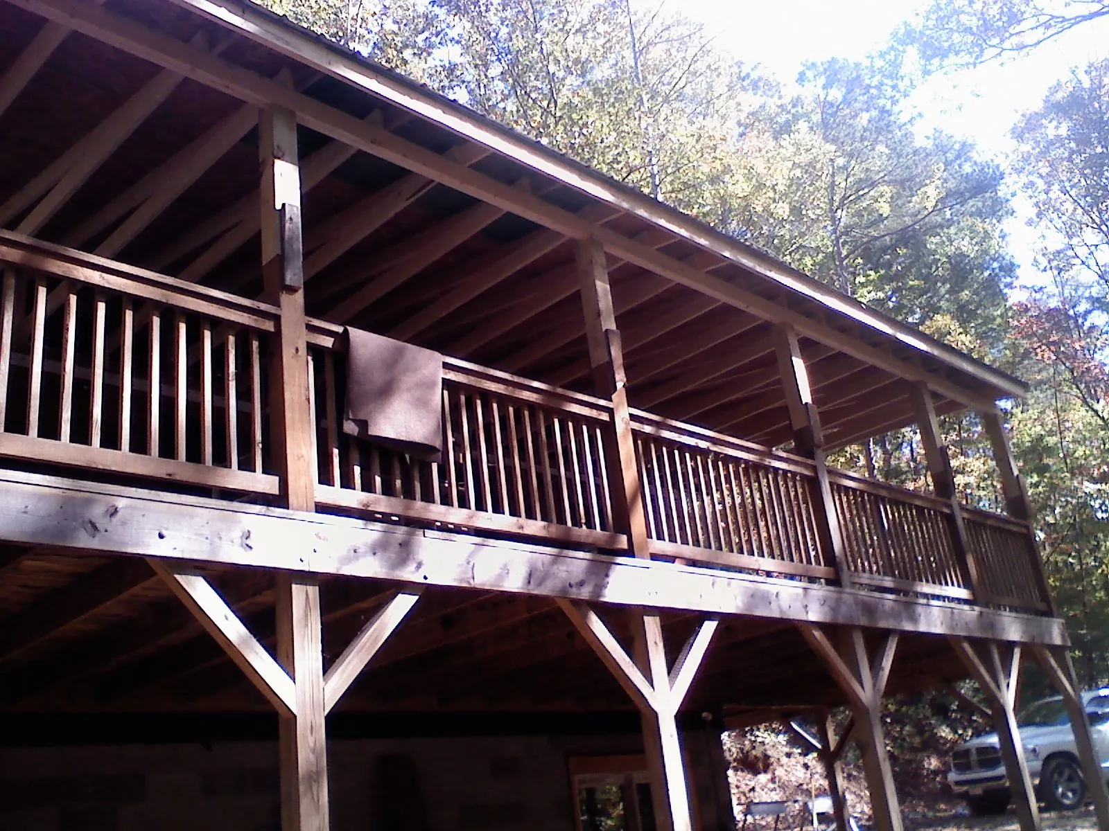 Timber framing under a new elevated porch and deck — Roof Leak Repair in Bandera by Roofing Brothers